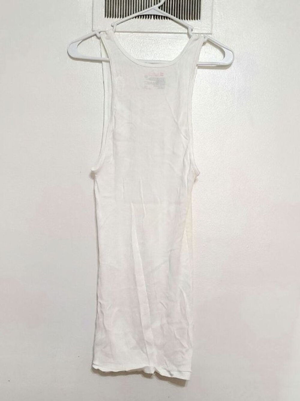 White Ribbed Tank Top - Picture 2 of 2